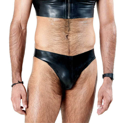 Latex Men Briefs, latex briefs by Subculture, worn view