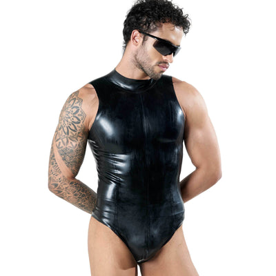 Latex Bodysuit (Men), latex bodysuit by Subculture, side view