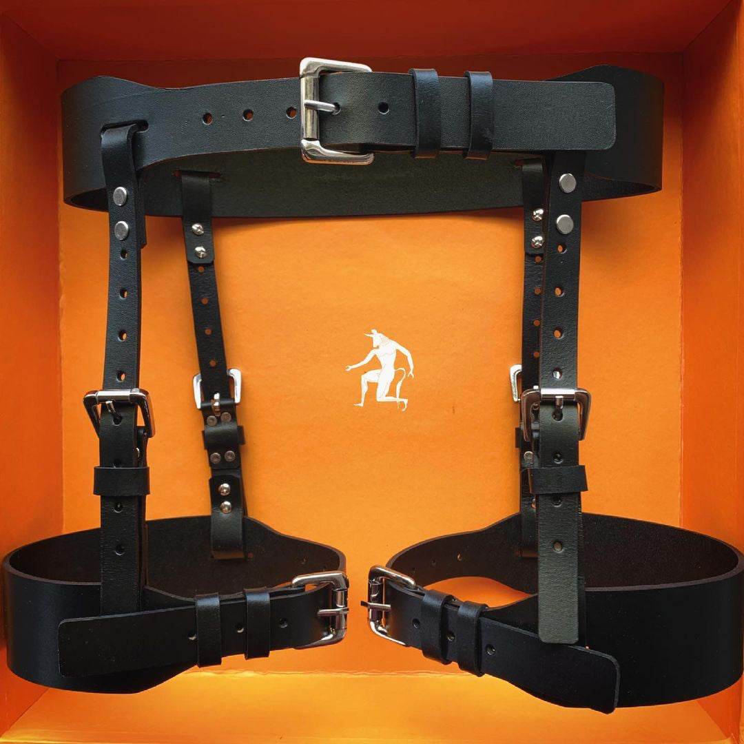 MEN'S LEATHER THIGH SUSPENDER - Subculture