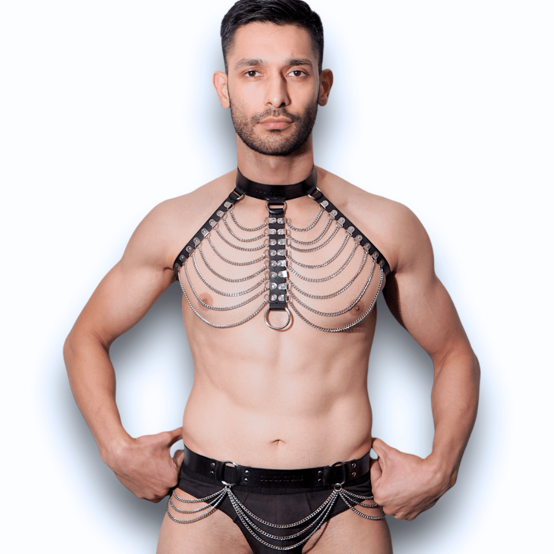 Subculture Unisex Fetish-Fashion Chain Harness Set - Subculture