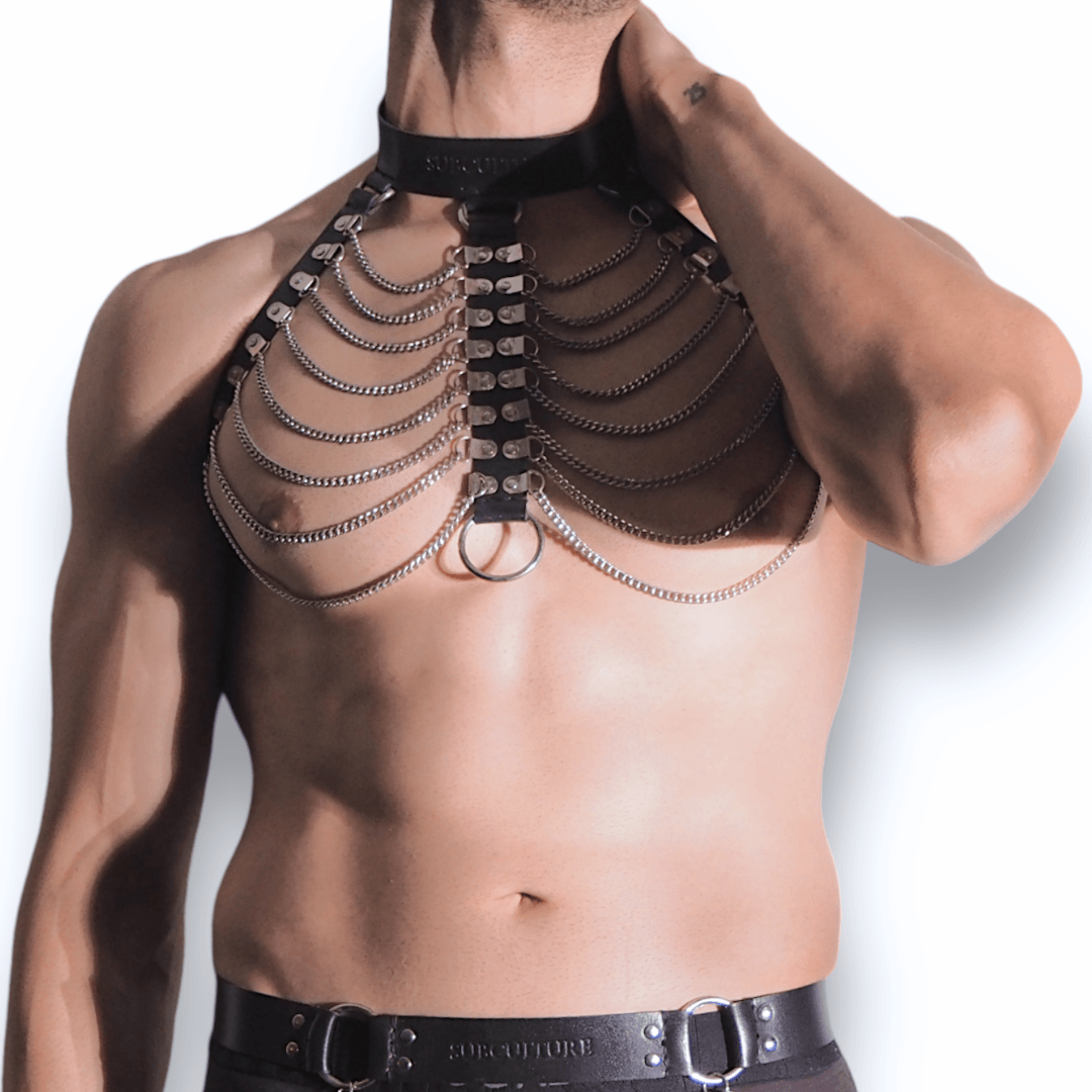 Subculture Unisex Fetish-Fashion Chain Harness Set - Subculture