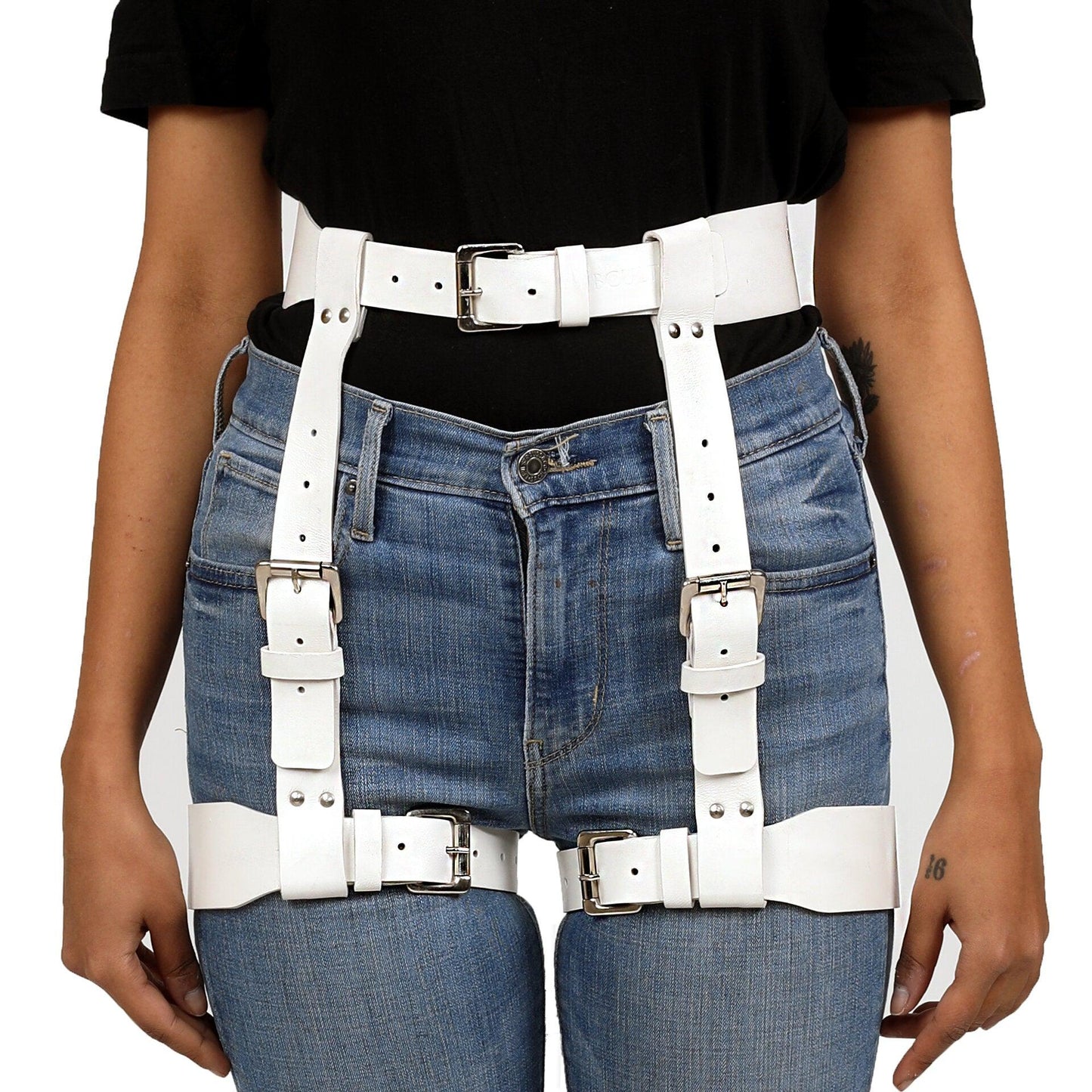 WOMENS LEATHER THIGH SUSPENDER - Subculture