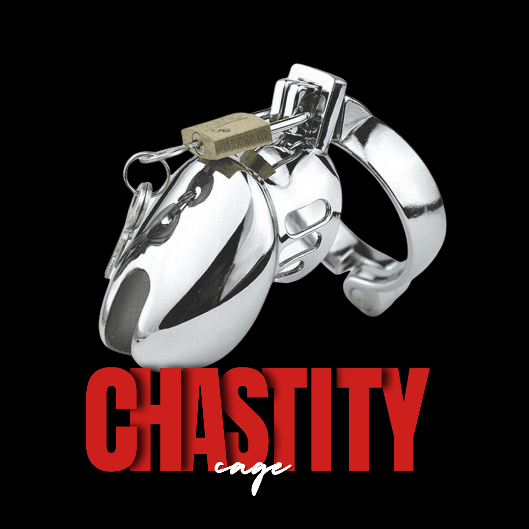 Metal and plastic chastity cages with lock and key system by Subculture India
