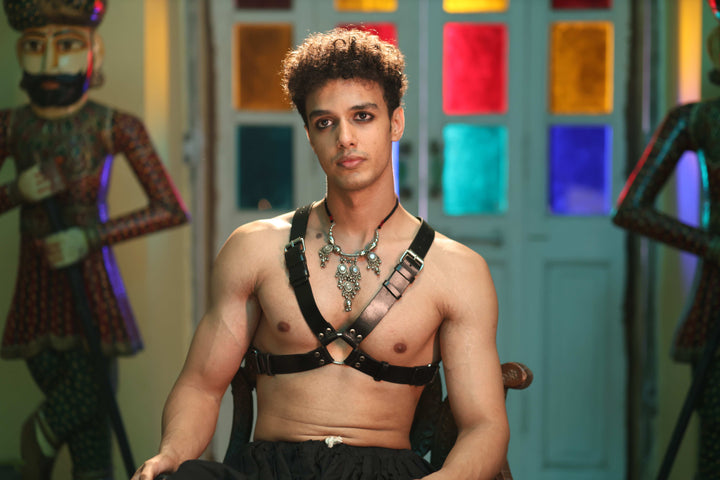 Premium leather body harness sculpted for bold expression by Subculture