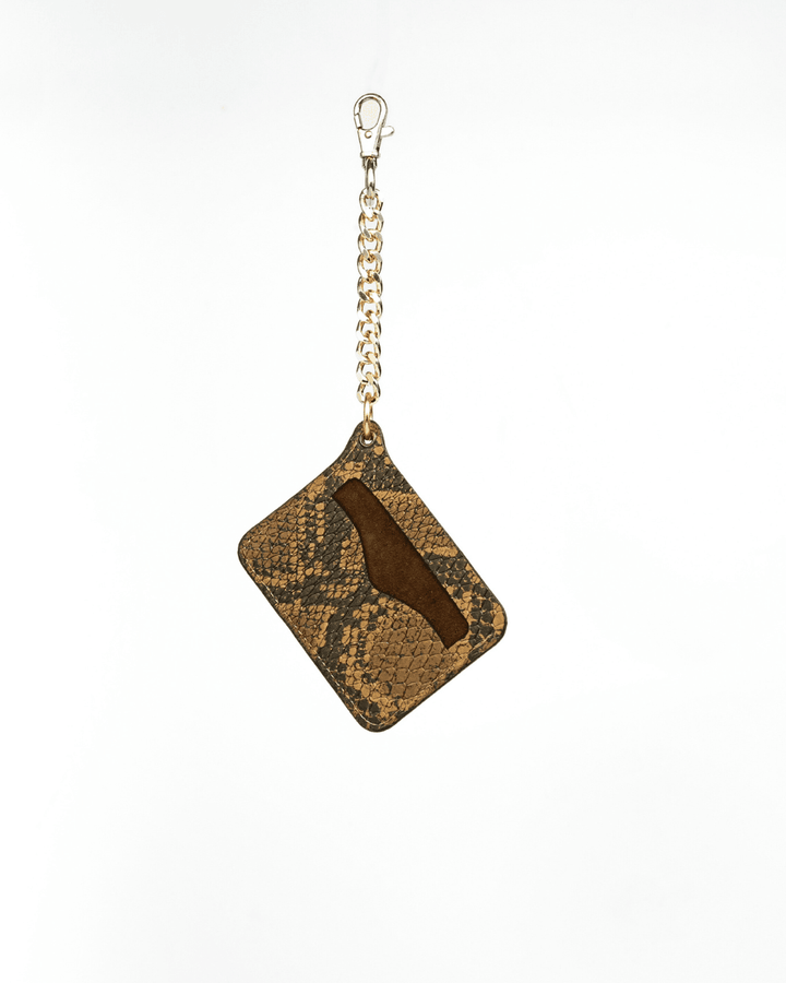 Card Holder Charms, genuine leather card holder by Subculture, close-up