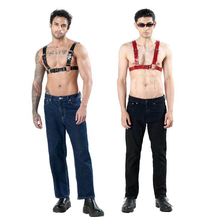 Utilitarian Leather Chest Harness, genuine leather chest harness by Subculture