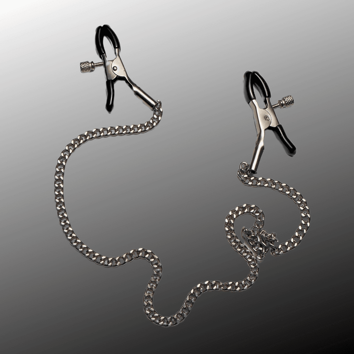 Nipple Clamps with Adjustable Link Chain, metal nipple clamps by Subculture
