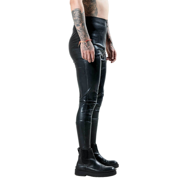 Latex Skinny Pants, latex pants by Subculture, worn view