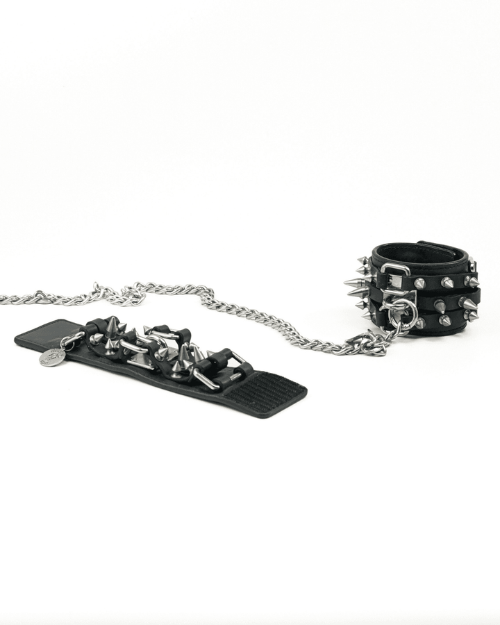 Hand Cuff Charm, genuine leather charm by Subculture, detail view