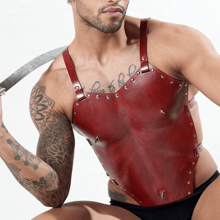 Subculture Armour, genuine leather body armour by Subculture, detail view