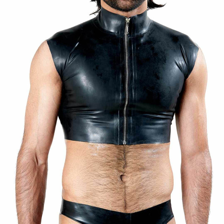 Latex Crop Top, latex crop top by Subculture, worn view
