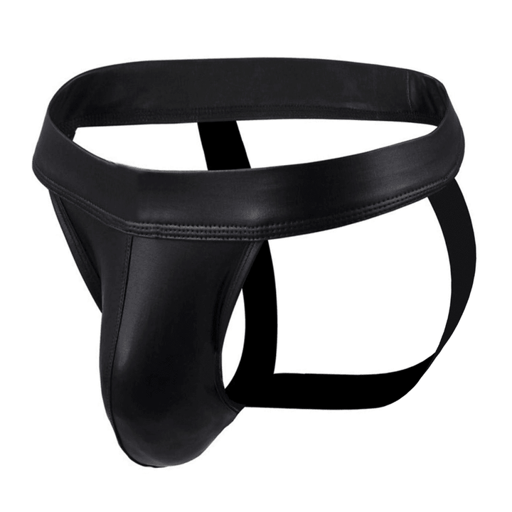 Dungeon Jockstrap, genuine leather jockstrap by Subculture, worn view
