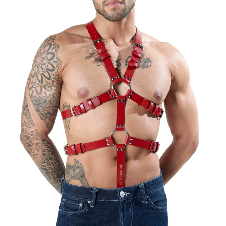 Kevin Body Harness with C Ring, genuine leather harness by Subculture