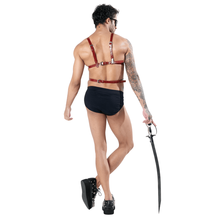Subculture Armour, genuine leather body armour by Subculture, worn view