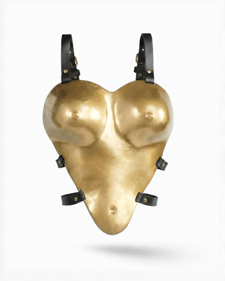women's metal armour fashion couture gold