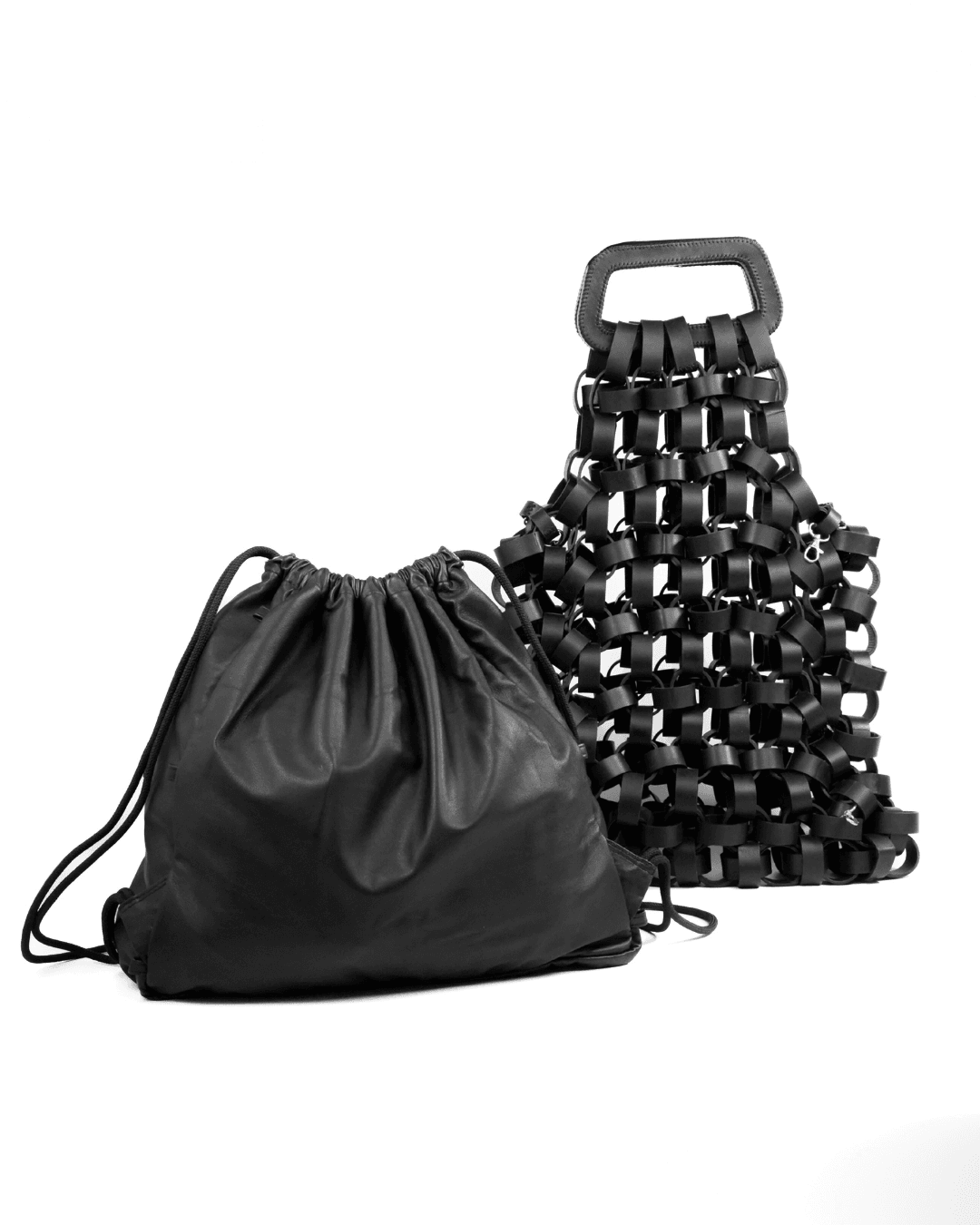 Abyss Tote Bag, genuine leather tote bag by Subculture, worn view