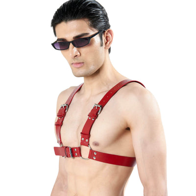 Utilitarian Leather Chest Harness, genuine leather chest harness by Subculture