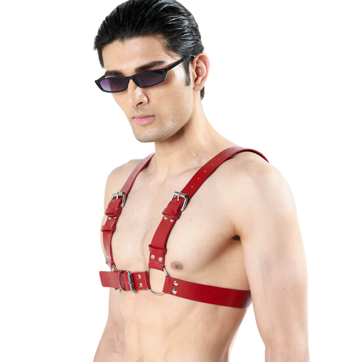 Utilitarian Leather Chest Harness, genuine leather chest harness by Subculture