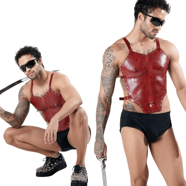 Subculture Armour, genuine leather body armour by Subculture, side view