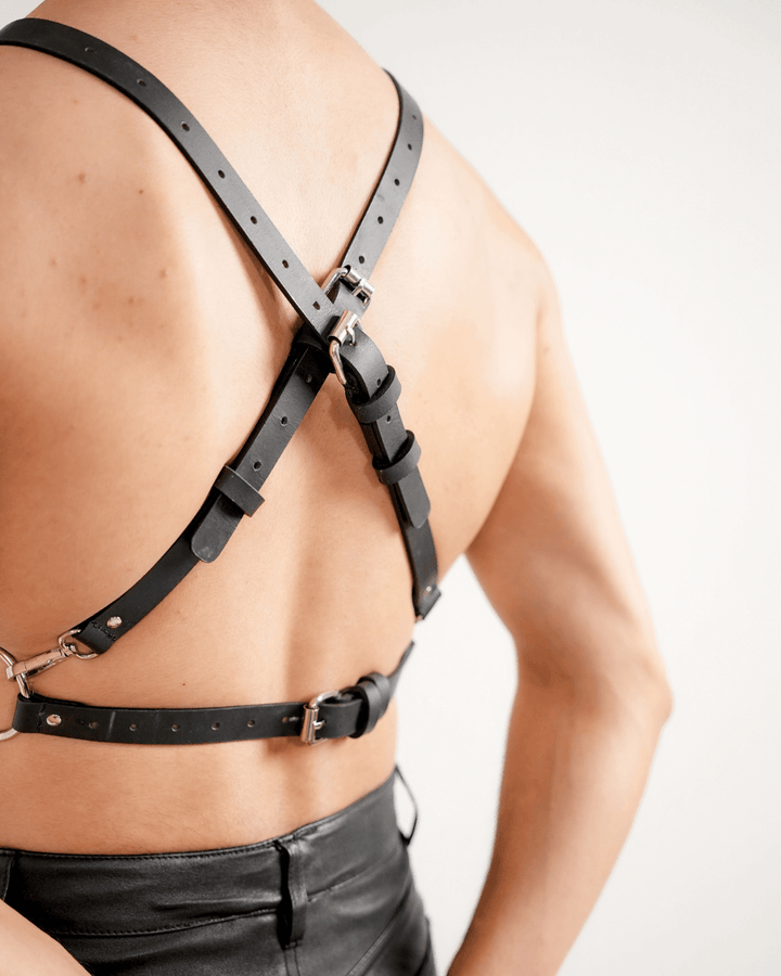 Subculture Unisex Trap Harness (Unisex), genuine leather body harness by Subculture, close-up