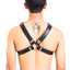 genuine leather men chest harness handmade