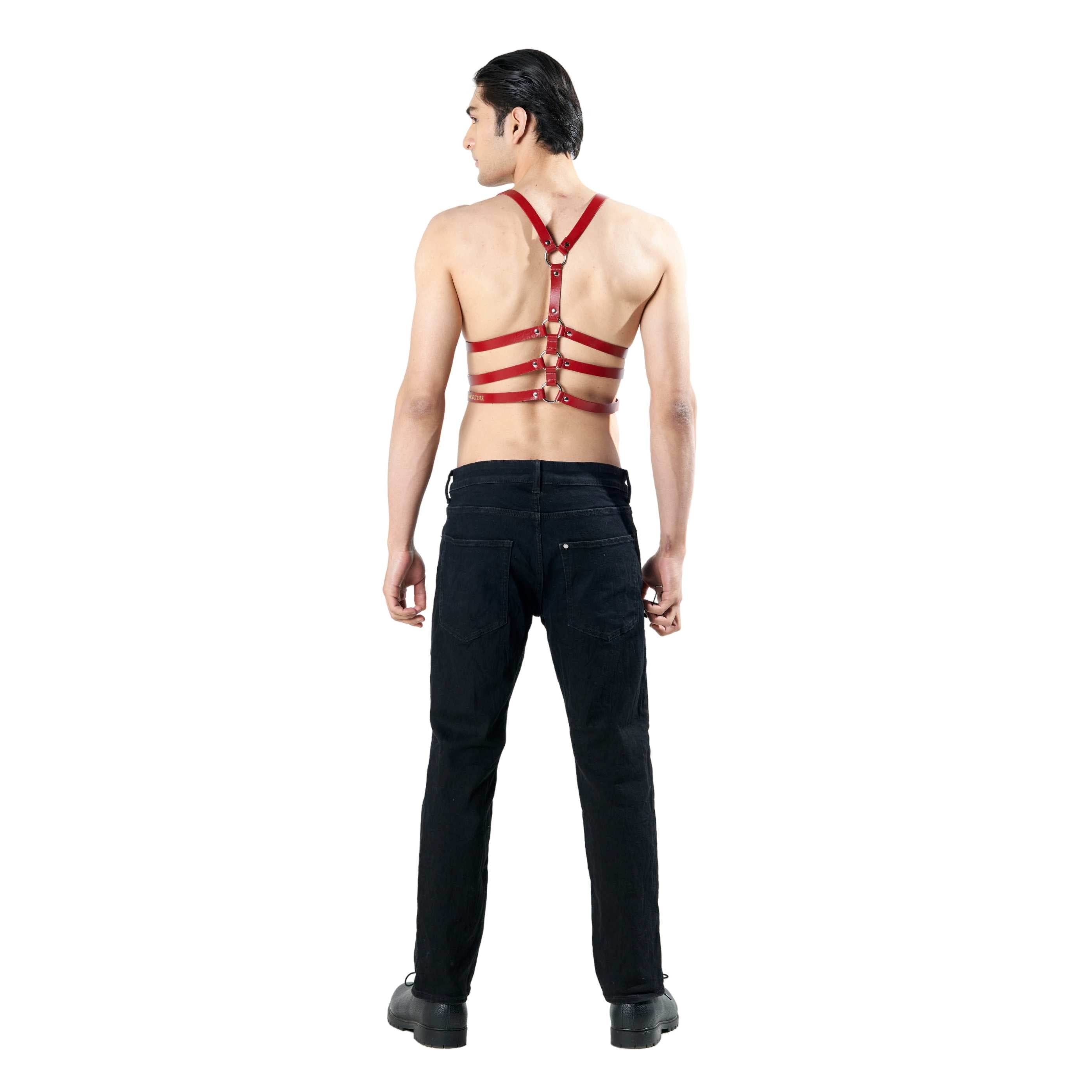 Ribcage Harness, genuine leather harness by Subculture, close-up