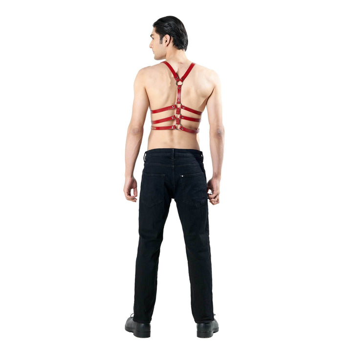 Ribcage Harness, genuine leather harness by Subculture, close-up