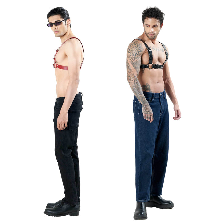 Utilitarian Leather Chest Harness, genuine leather chest harness by Subculture