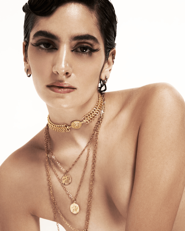 Minotaur Choker, metal collar by Subculture, styled look