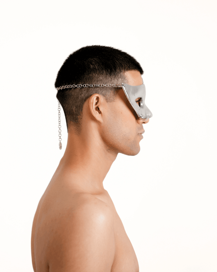 Tusk Mask, genuine leather mask by Subculture, side view