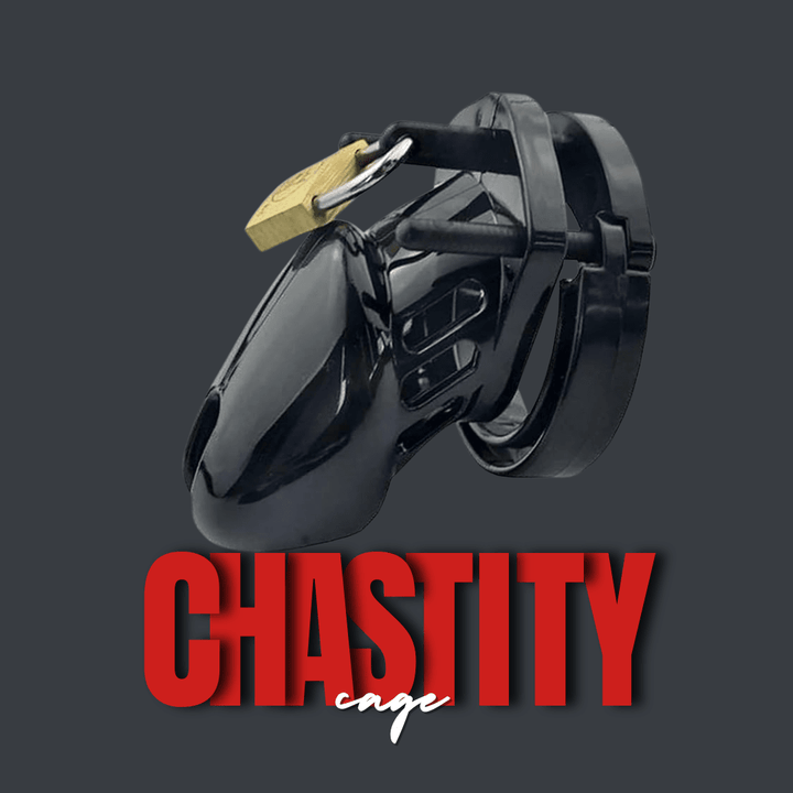 Chastity Plastic Cage Men, genuine leather chastity cage by Subculture