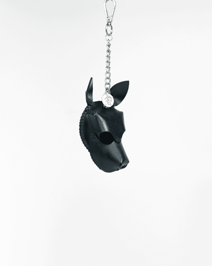 Pup Leather Charm, genuine leather charm by Subculture, worn view