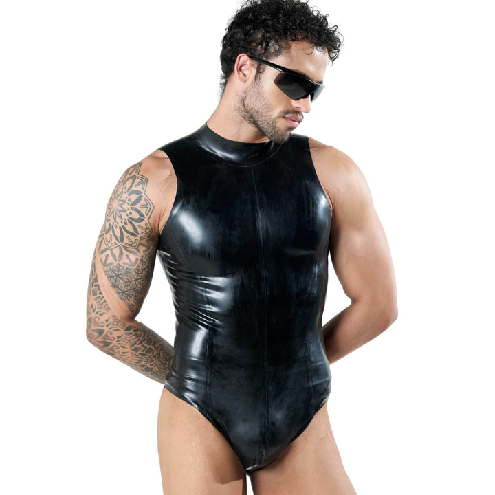 Latex Bodysuit (Men), latex bodysuit by Subculture, side view