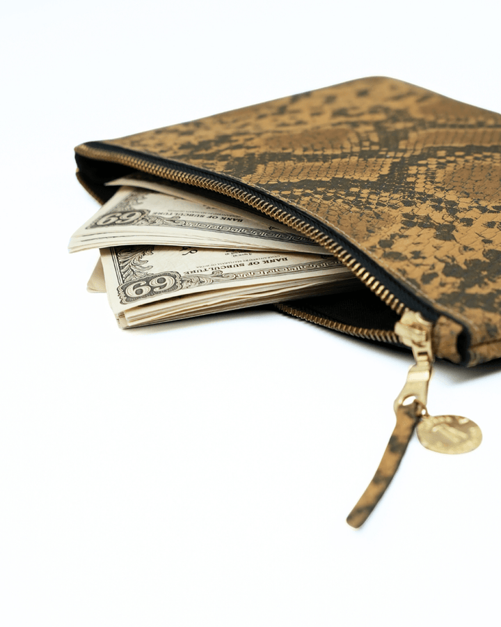 Subculture Leather Pouches, genuine leather pouch by Subculture, worn view