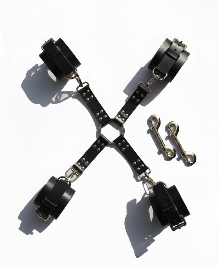 leather bondage restraint hand ankle cuffs