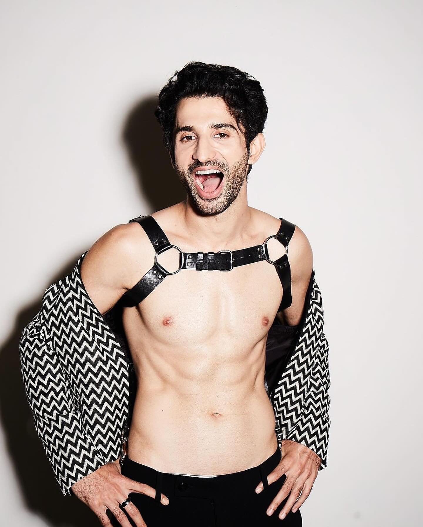 Sidhant Gupta in subculture chest harness