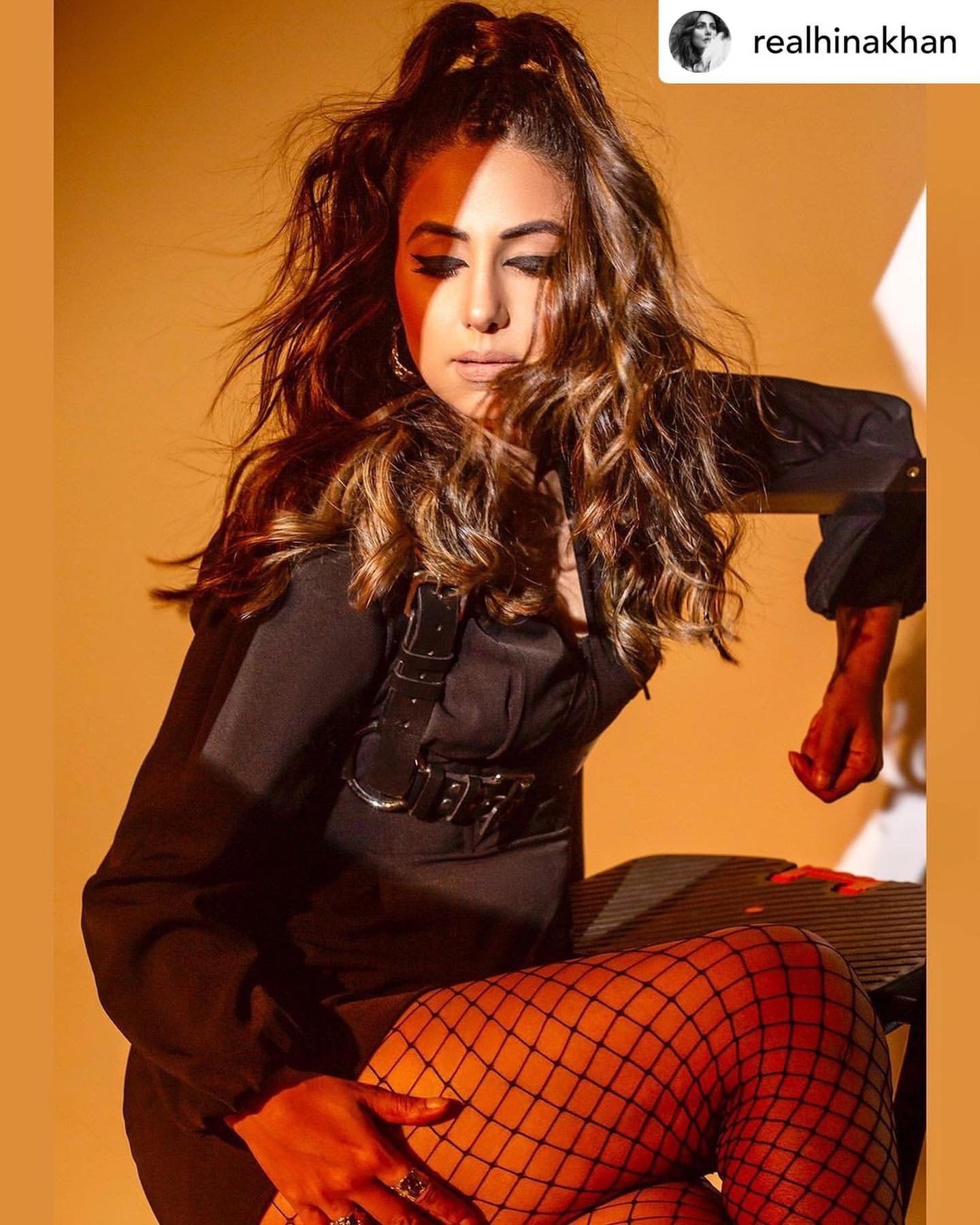 Hina Khan in Subculture leather harness