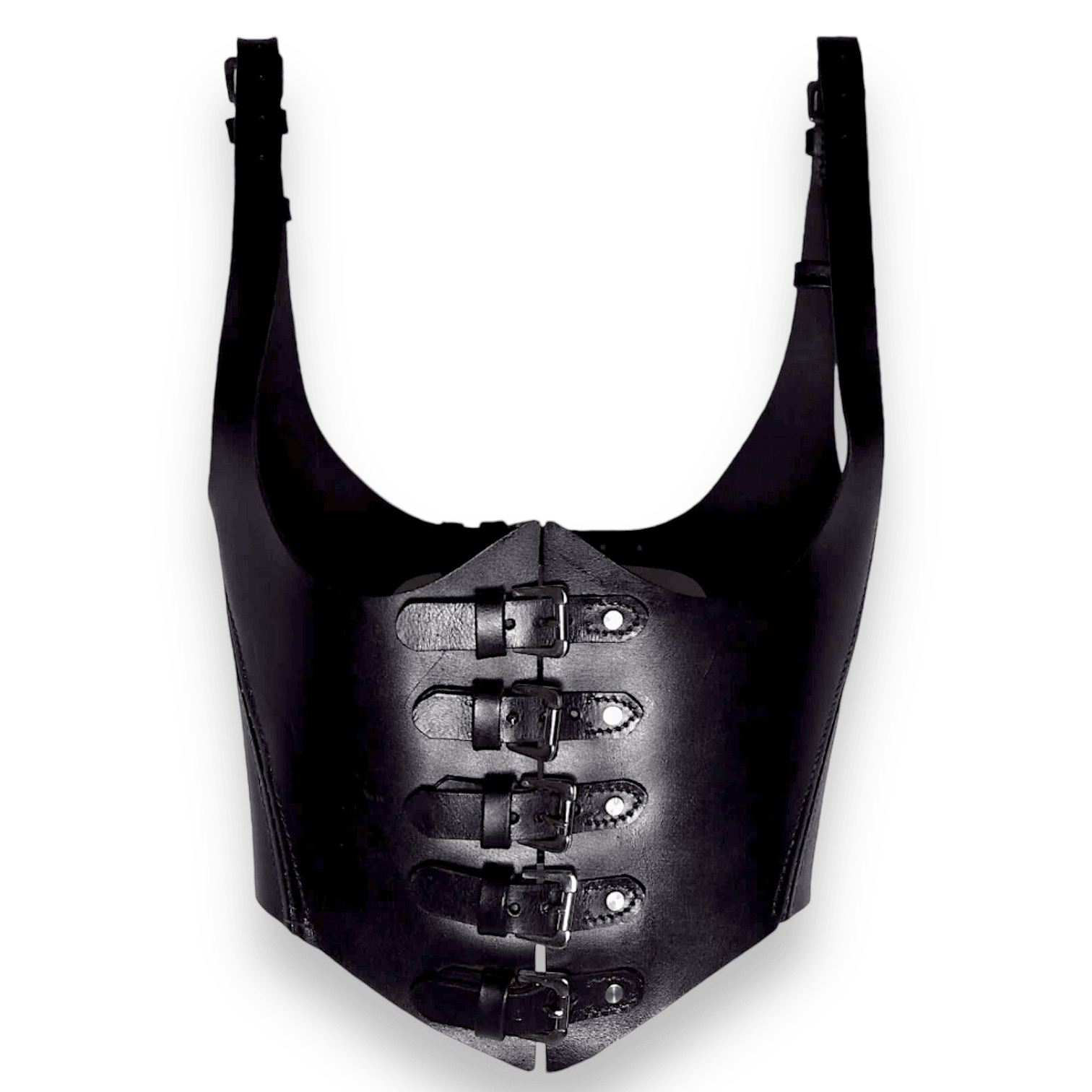 Alice Leather Corset, genuine leather corset by Subculture, worn view