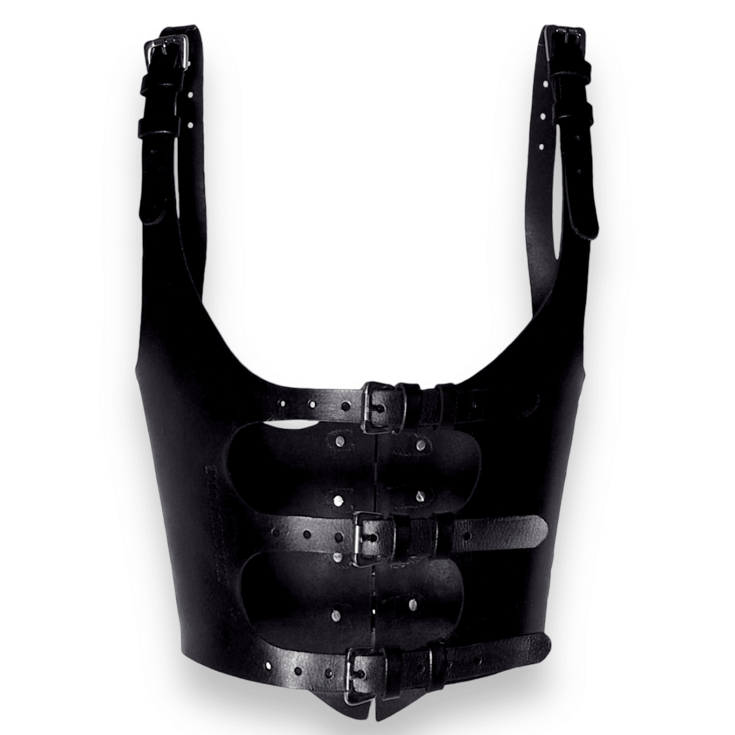 Alice Leather Corset, genuine leather corset by Subculture, side view