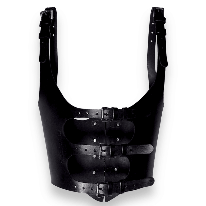 Alice Leather Corset, genuine leather corset by Subculture, side view