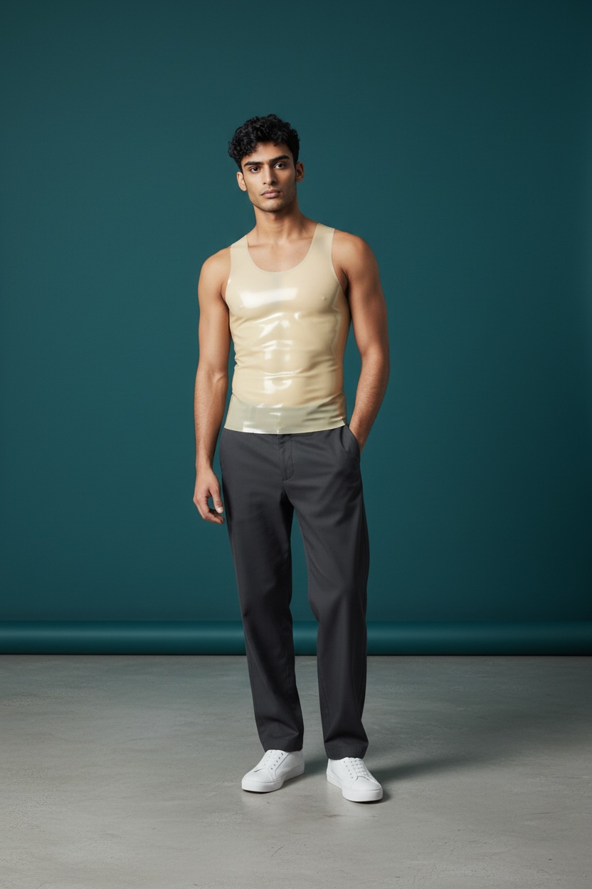 men's latex translucent natural Vest fashion 