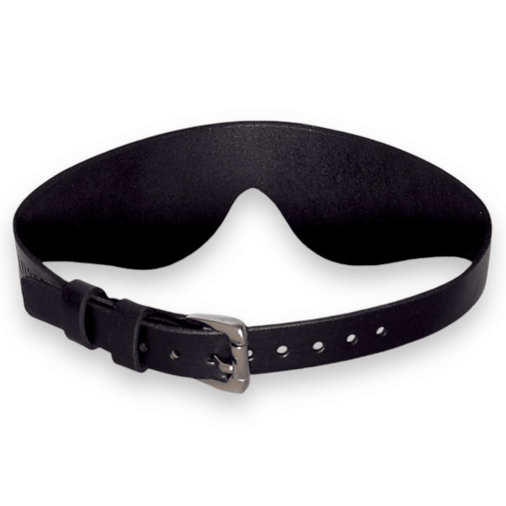 Blaise BDSM Blindfold, genuine leather BDSM blindfold by Subculture, detail view
