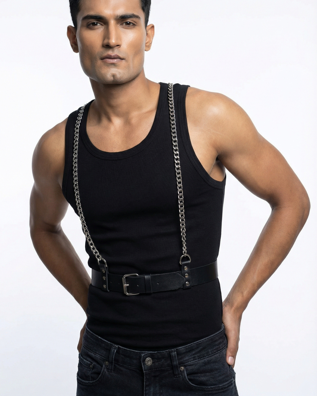 unisex SHOULDER CHAIN SUSPENDER HARNESS 