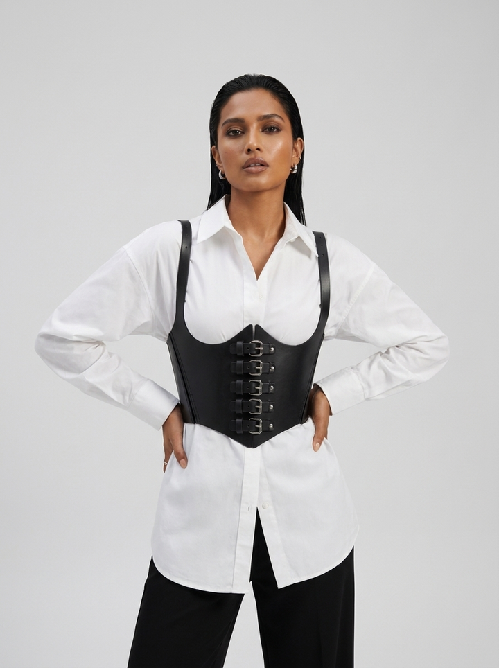 Alice Leather Corset, genuine leather corset by Subculture