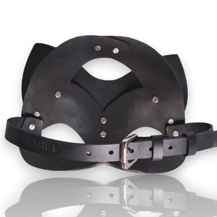 Unisex Holly Mask (Kitty), genuine leather mask by Subculture, detail view