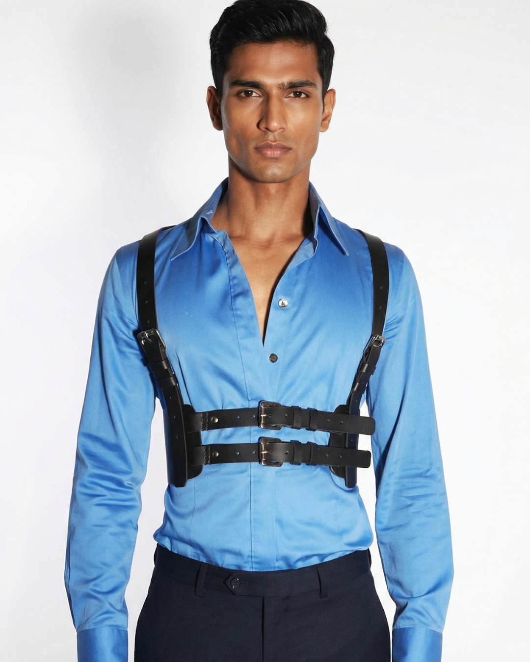 men's leather chest harness high quality