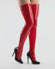 Latex Stockings by Subculture - custom fit seamed latex legwear, handmade in India, available in Black, Red and Translucent Natural