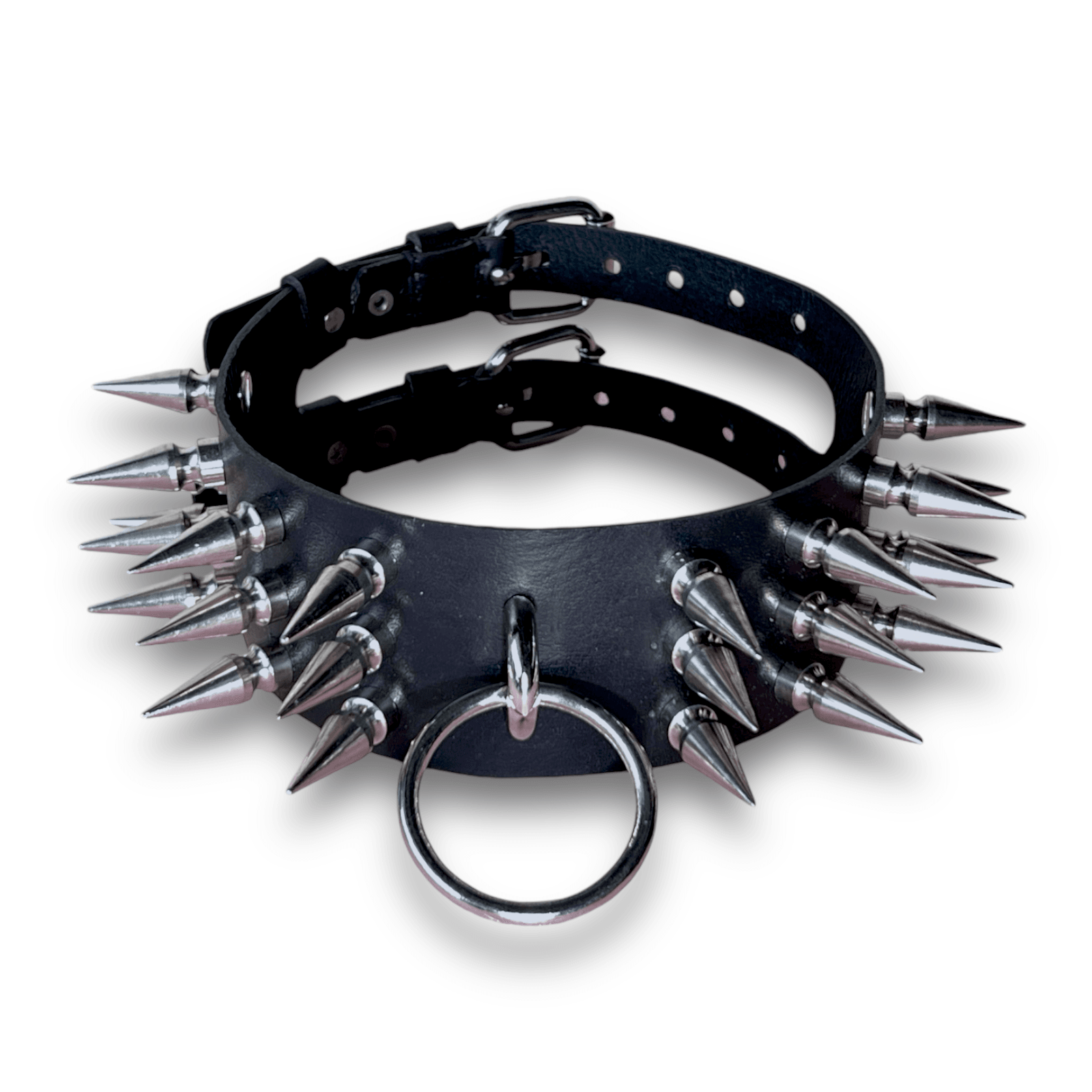 Subculture Rave Collar, genuine leather collar by Subculture, worn view