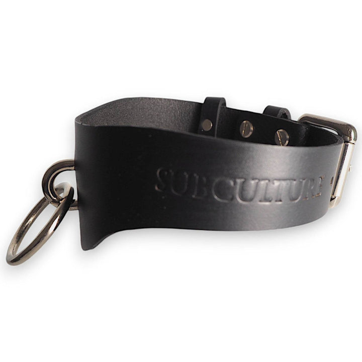 Rose Unisex Collar, genuine leather collar by Subculture, side view