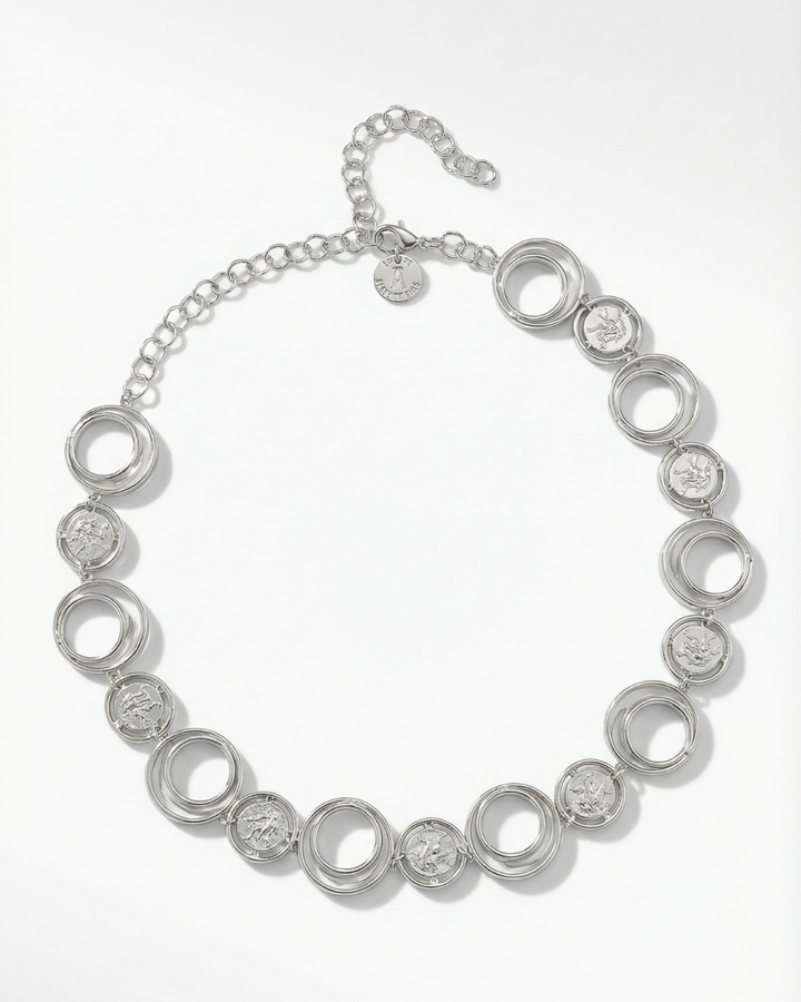 metal silver coin brass waist belt